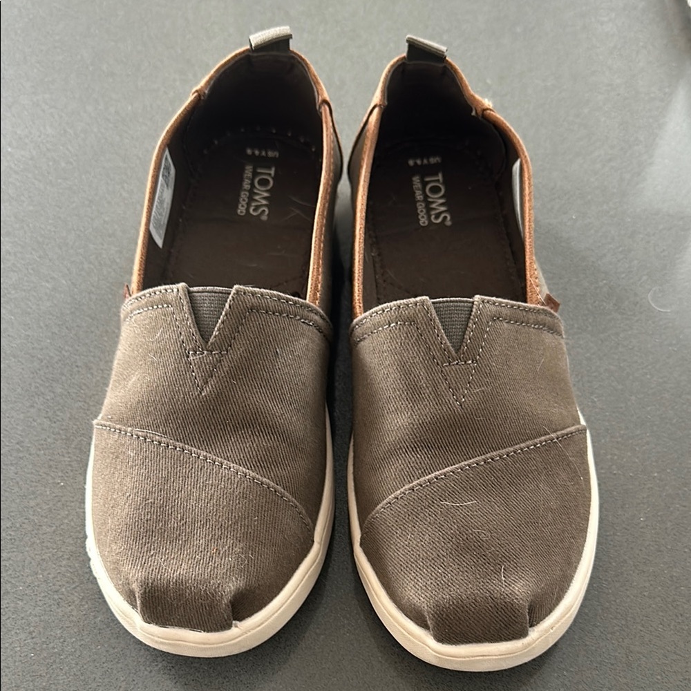 Toms Youth Alpargata Olive Vintage Twill Kids Shoe